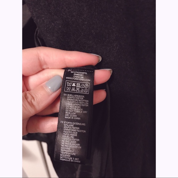 Dark Gray Charcoal Wool Blend Cowl Neck Coat - Picture 8 of 8